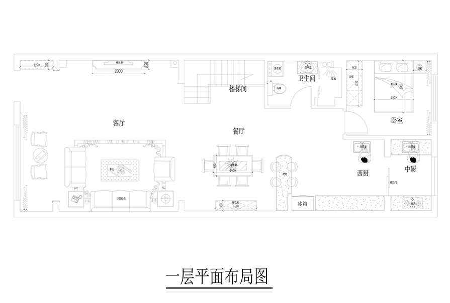 一樓平面圖現代簡約