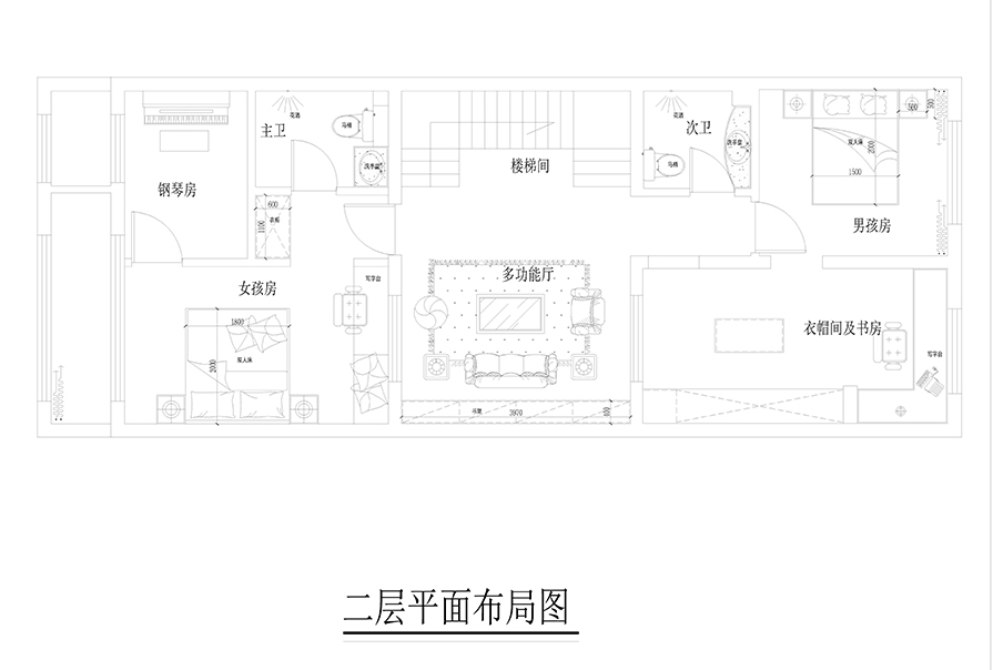 二樓平面圖現代簡約