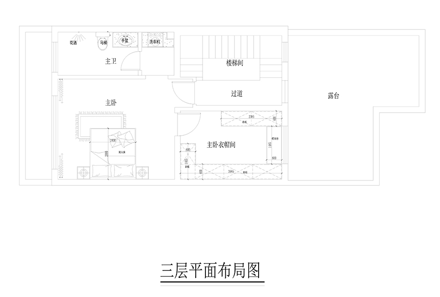 三樓平面圖現代簡約設計